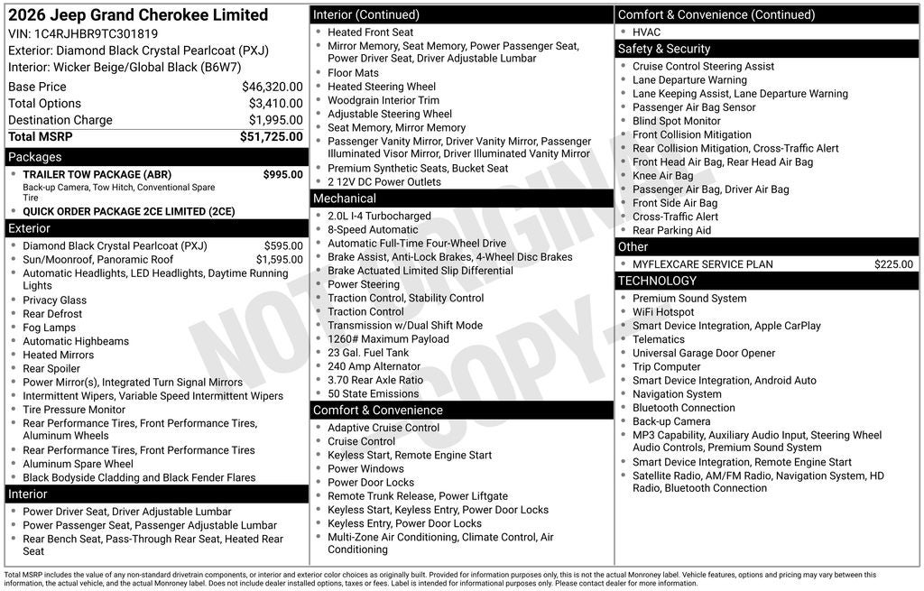 2026 Jeep Grand Cherokee GRAND CHEROKEE LIMITED 4X4