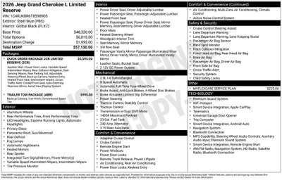 2026 Jeep Grand Cherokee GRAND CHEROKEE L LIMITED RESERVE 4X4