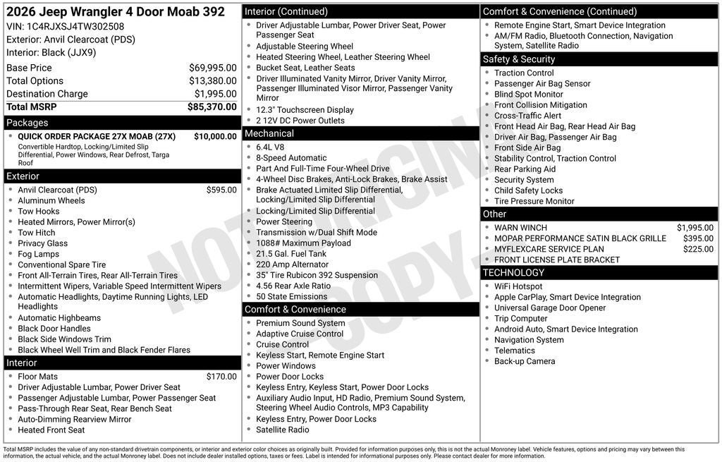 2026 Jeep Wrangler WRANGLER 4-DOOR MOAB 392