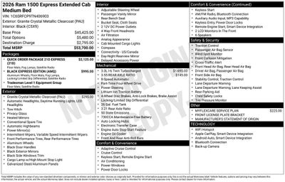 2026 RAM Ram 1500 RAM 1500 EXPRESS QUAD CAB 4X4 6'4' BOX