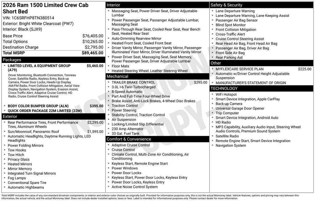 2026 RAM Ram 1500 RAM 1500 LIMITED CREW CAB 4X4 5'7' BOX