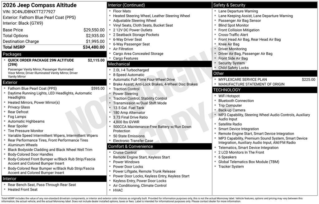 2026 Jeep Compass COMPASS LATITUDE ALTITUDE 4X4