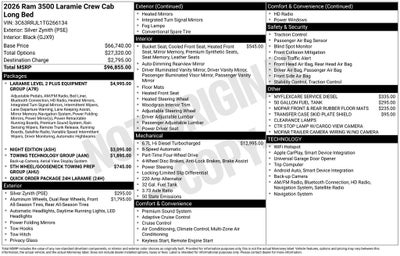 2026 RAM Ram 3500 RAM 3500 LARAMIE CREW CAB 4X4 8' BOX