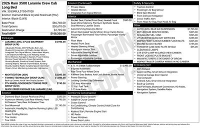 2026 RAM Ram 3500 RAM 3500 LARAMIE CREW CAB 4X4 8' BOX