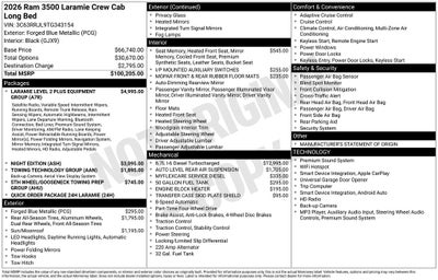 2026 RAM Ram 3500 RAM 3500 LARAMIE CREW CAB 4X4 8' BOX