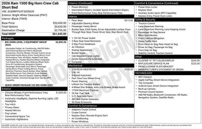 2026 RAM Ram 1500 RAM 1500 BIG HORN CREW CAB 4X4 5'7' BOX