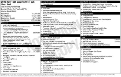 2026 RAM Ram 1500 RAM 1500 LARAMIE CREW CAB 4X4 5'7' BOX